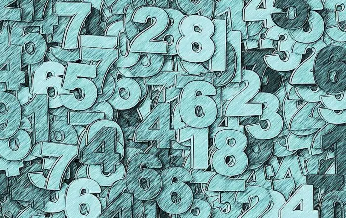 Various numbers against a light background