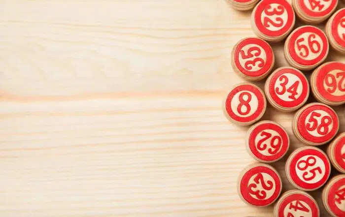 Bingo lotto on wooden background