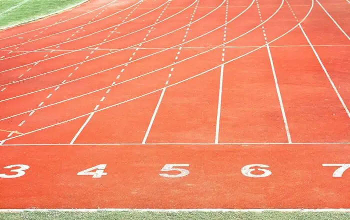 Running track with number in stadium